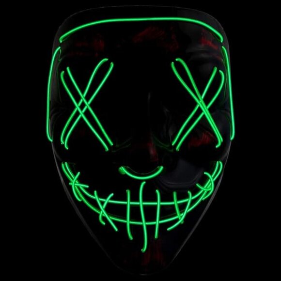 LED Purge Style Halloween Mask – Green Neon - Picture 2 of 7